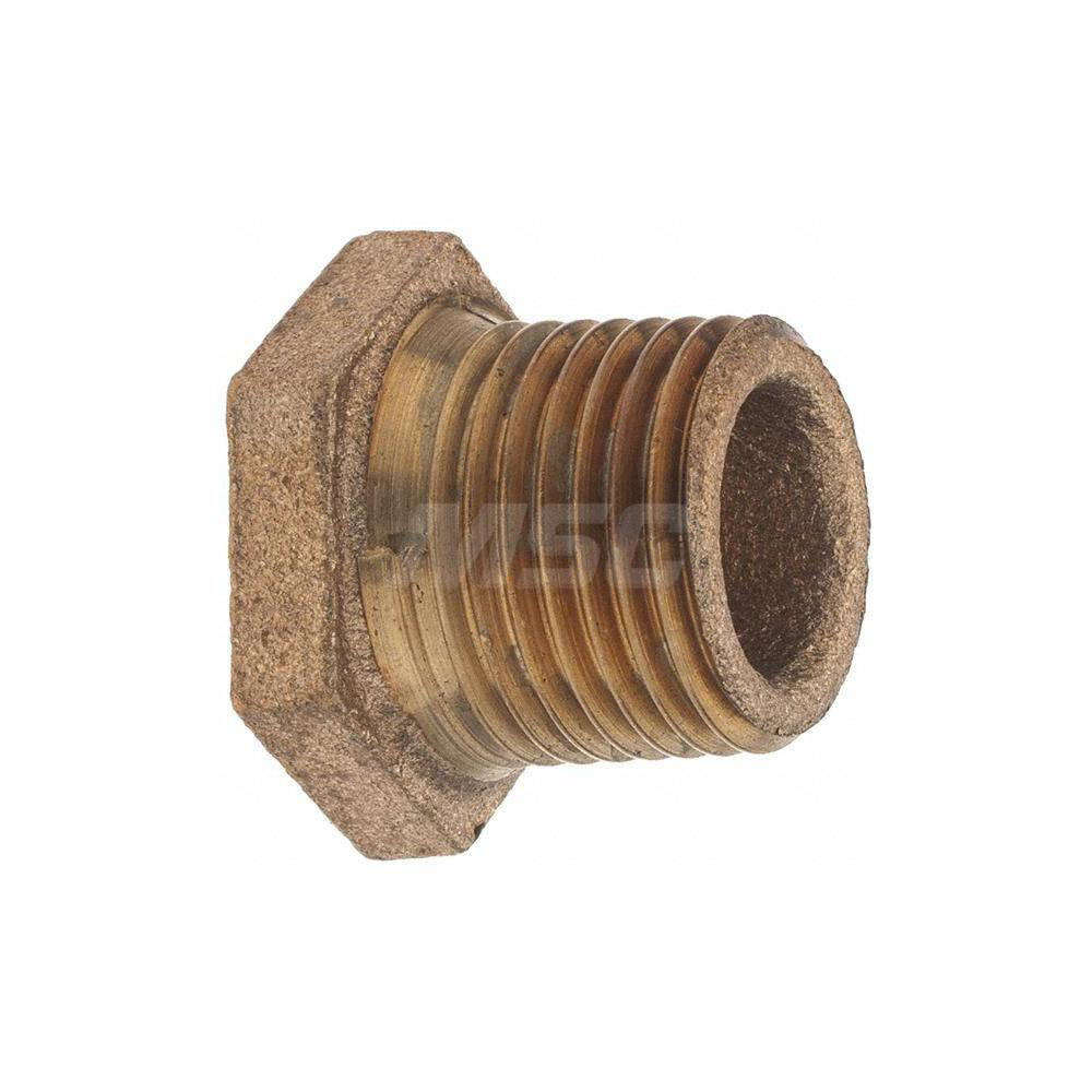 Merit Brass Brass Pipe Bushing: 1/2 x 3/8" Fitting, Threaded, FBSPT x FBSPT, Class 125 - XB114-0806