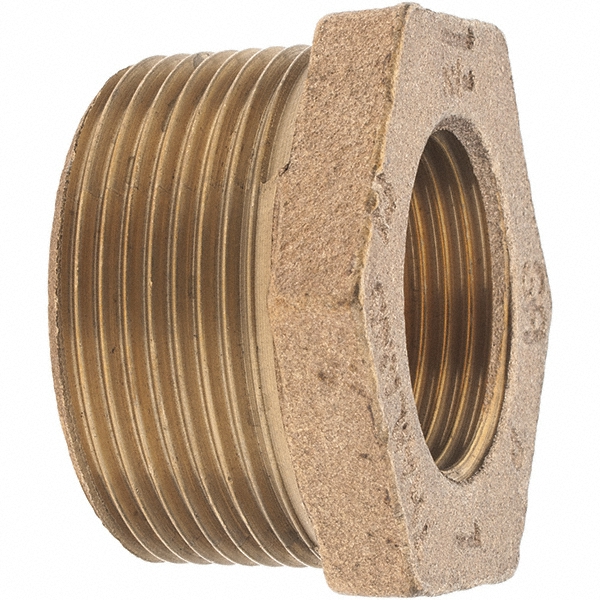 Merit Brass Brass Pipe Bushing: 1/2 x 3/8" Fitting, Threaded, FBSPT x FBSPT, Class 125 - XB114-0806