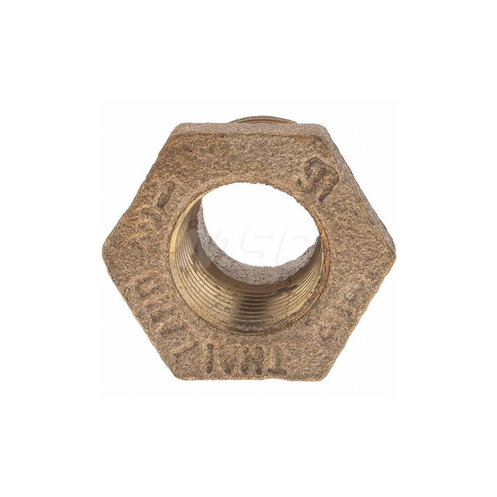 Merit Brass Brass Pipe Bushing: 1/2 x 3/8" Fitting, Threaded, FBSPT x FBSPT, Class 125 - XB114-0806