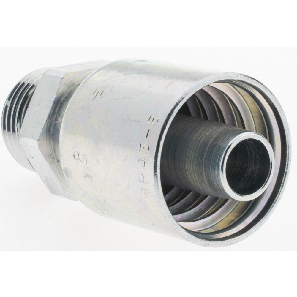 Parker Hydraulic Hose Male Straight Thread O-Ring Fitting: 0.5" ID, 8 mm, 7/8-14 - KP81365