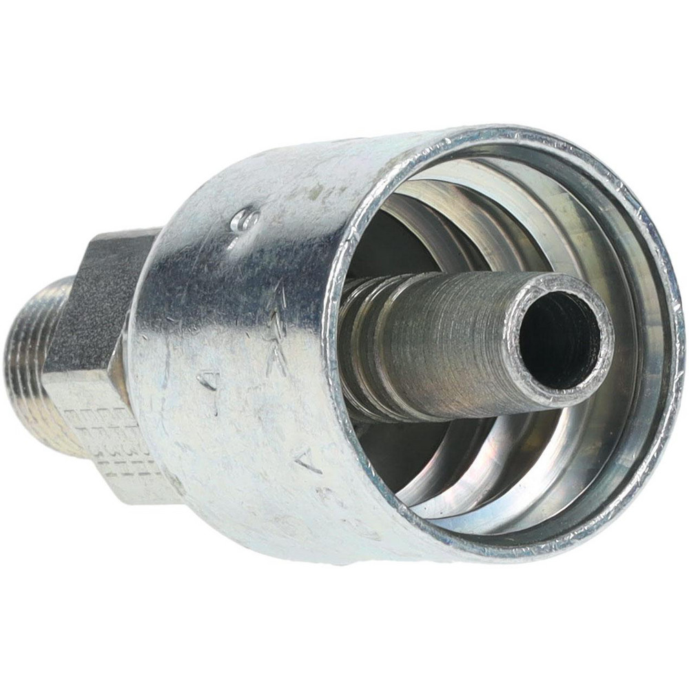 Parker Hydraulic Hose Male Rigid Fitting: 0.375" ID, 6 mm, 1/4-18, 10,000 psi - 10143-4-6
