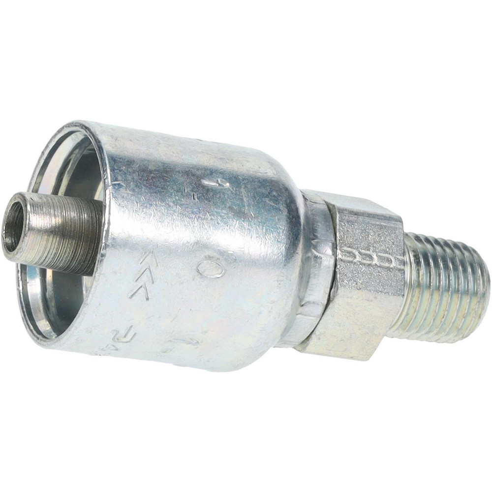 Parker Hydraulic Hose Male Rigid Fitting: 0.375" ID, 6 mm, 1/4-18, 10,000 psi - 10143-4-6