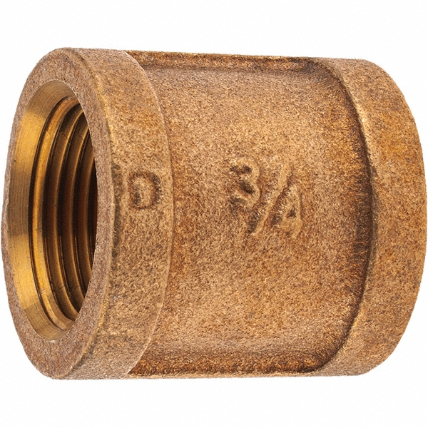 Merit Brass Brass Pipe Coupling: 3/8" Fitting, Threaded, FNPT x FNPT, Class 125, Lead Free - XNL111-06