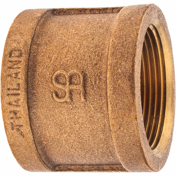 Merit Brass Brass Pipe Coupling: 3/8" Fitting, Threaded, FNPT x FNPT, Class 125, Lead Free - XNL111-06