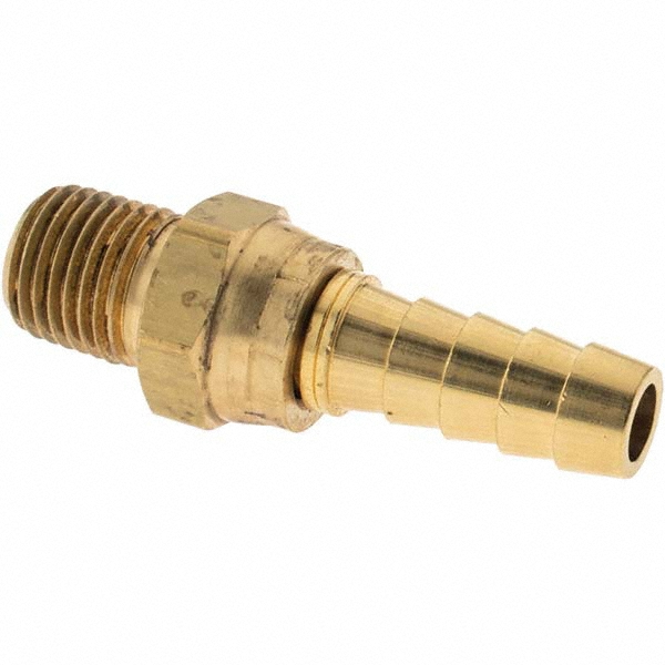Parker Barbed Hose Fitting: 1/8" x 3/8" ID Hose, Elbow - 129HB-6-2