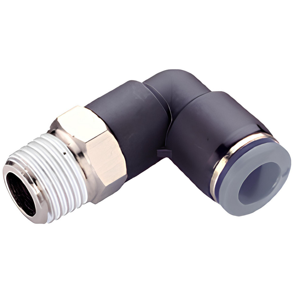Aignep USA Push-to-Connect Tube x Universal Thread Fitting: Swivel Elbow, Universal, 1/2" OD - 87110-08-06