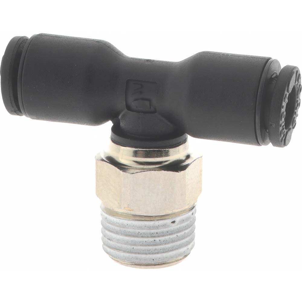 Legris Push-to-Connect Tube x MNPT Fitting: Male Branch Tee, NPT, 5/32" OD - 3108 04 11