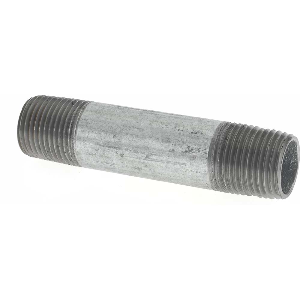 Value Collection Galvanized Pipe Nipple: 1/2", 3-1/2" Long, Schedule 40, Steel - NG04035