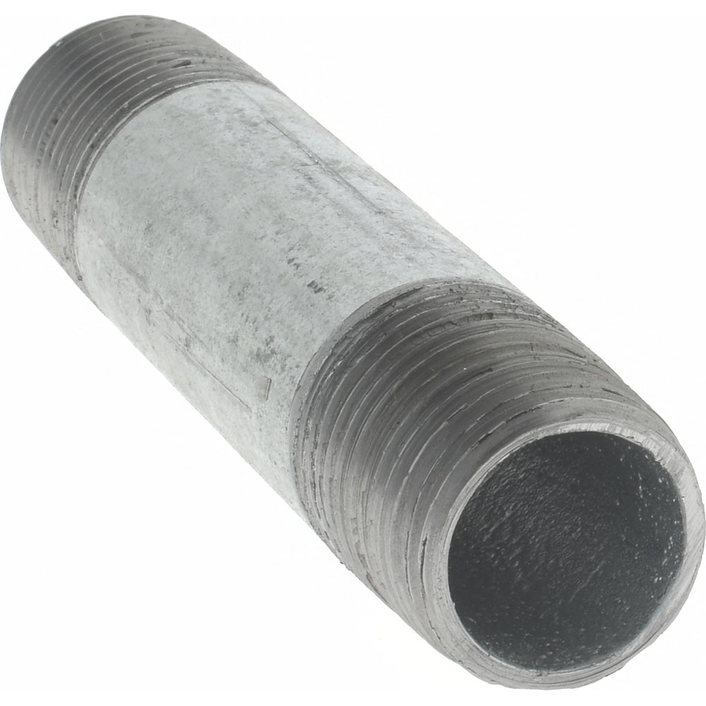 Value Collection Galvanized Pipe Nipple: 1/2", 3-1/2" Long, Schedule 40, Steel - NG04035
