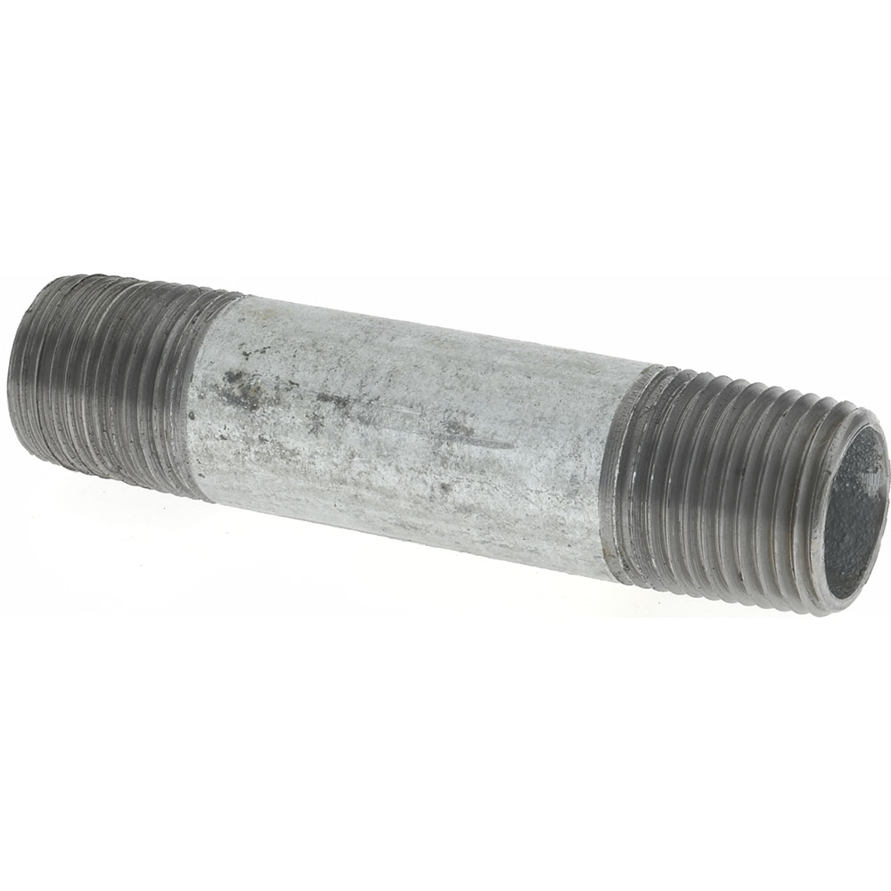 Value Collection Galvanized Pipe Nipple: 1/2", 3-1/2" Long, Schedule 40, Steel - NG04035