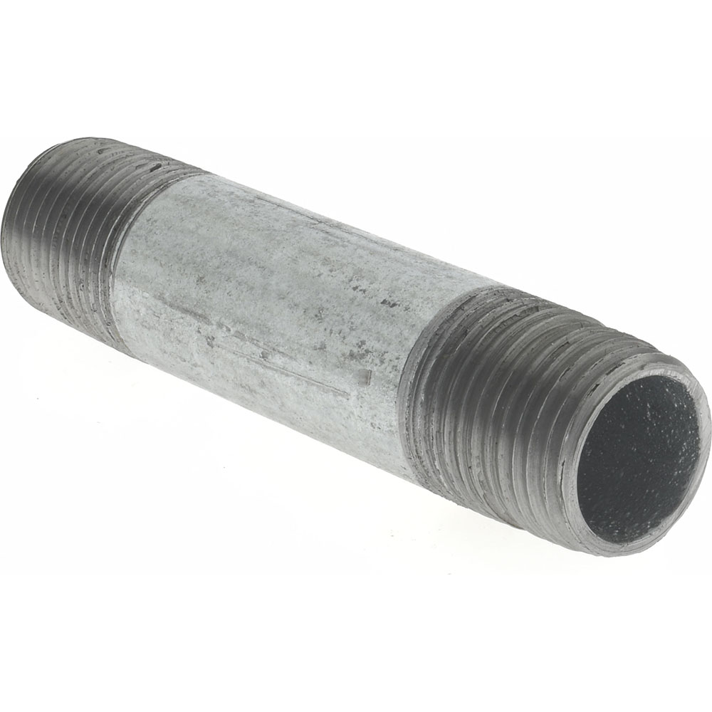 Value Collection Galvanized Pipe Nipple: 1/2", 3-1/2" Long, Schedule 40, Steel - NG04035