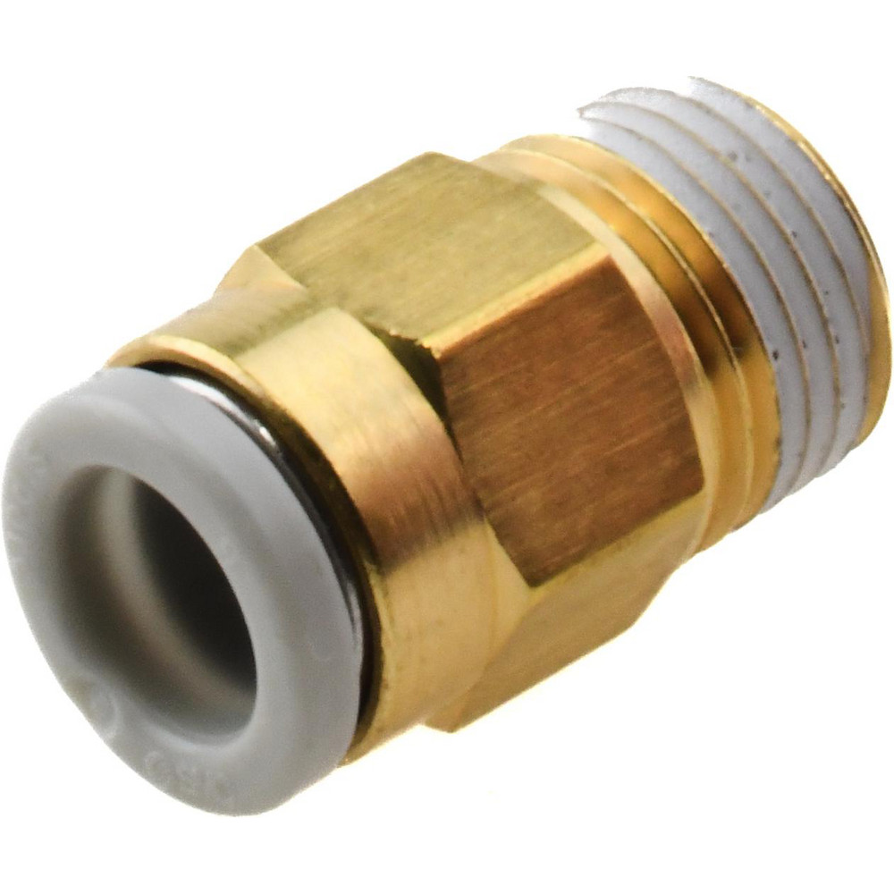 SMC PNEUMATICS Push-to-Connect Push-to-Connect Fitting: Connector, BSPT, 6.00 mm OD - KQ2H06-01AS