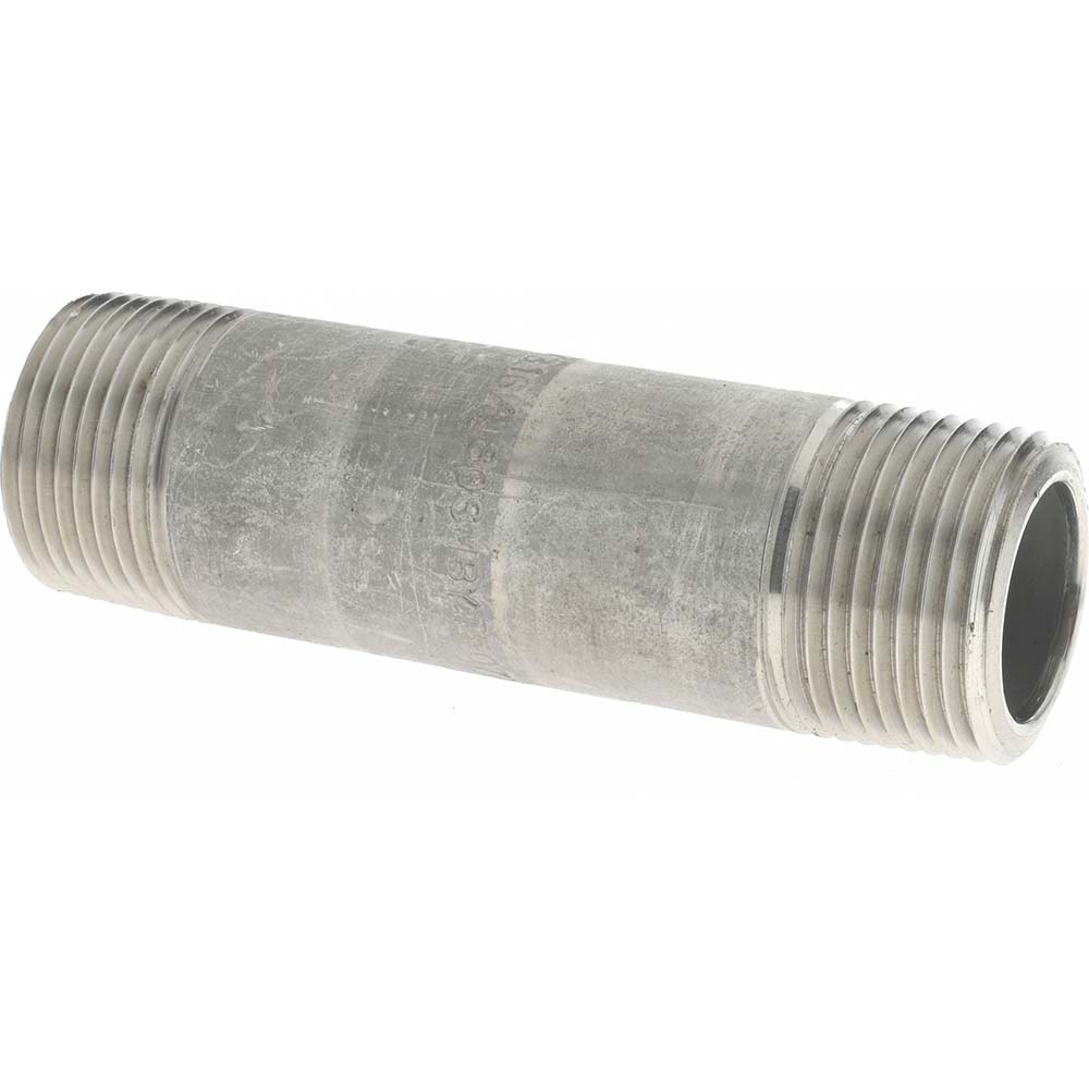 Merit Brass Stainless Steel Pipe Nipple: 3/4" Pipe, Grade 316 & 316L - 6512-350