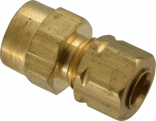 Parker Compression Tube Female Connector: 1/8-27, 1/4" Tube OD, Compression x FNPT - 66C-4-2