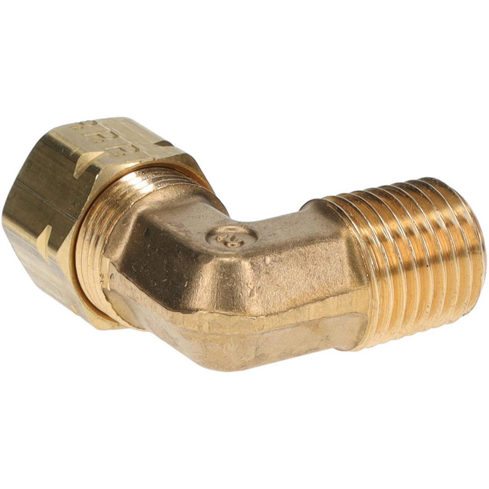 Parker Compression Tube Male Elbow: 1/4-18, 3/8" Tube OD, Compression x MNPTF - 169CA-6-4