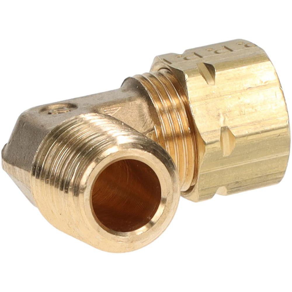Parker Compression Tube Male Elbow: 1/4-18, 3/8" Tube OD, Compression x MNPTF - 169CA-6-4