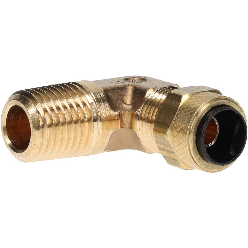 Parker Compression Tube Male Elbow: 1/4-18, 3/8" Tube OD, Compression x MNPTF - 169CA-6-4
