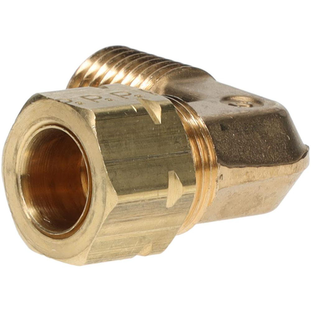 Parker Compression Tube Male Elbow: 1/4-18, 3/8" Tube OD, Compression x MNPTF - 169CA-6-4