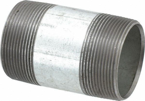 B&K Mueller Galvanized Pipe Nipple: 2", 3-1/2" Long, Schedule 40, Steel - 568-035HC