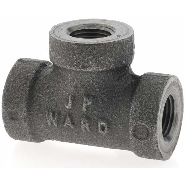 Value Collection Black Pipe Fittings: Tee, 1/8", Threaded, Malleable Iron - 13290G