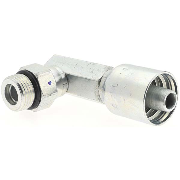 Parker Hydraulic Hose 90 ° Elbow: 0.5" ID, 8 mm, 7/8-14 - BDKP81378