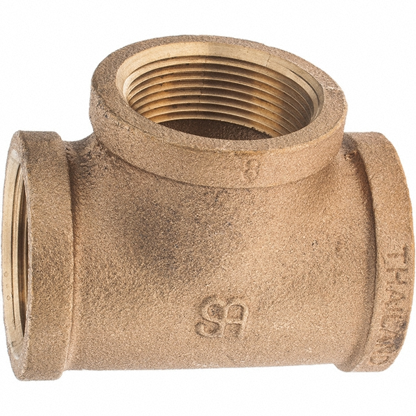 Merit Brass Brass Pipe Tee: 3/4" Fitting, Threaded, FNPT x FNPT x FNPT, Class 125, Lead Free - XNL106-12