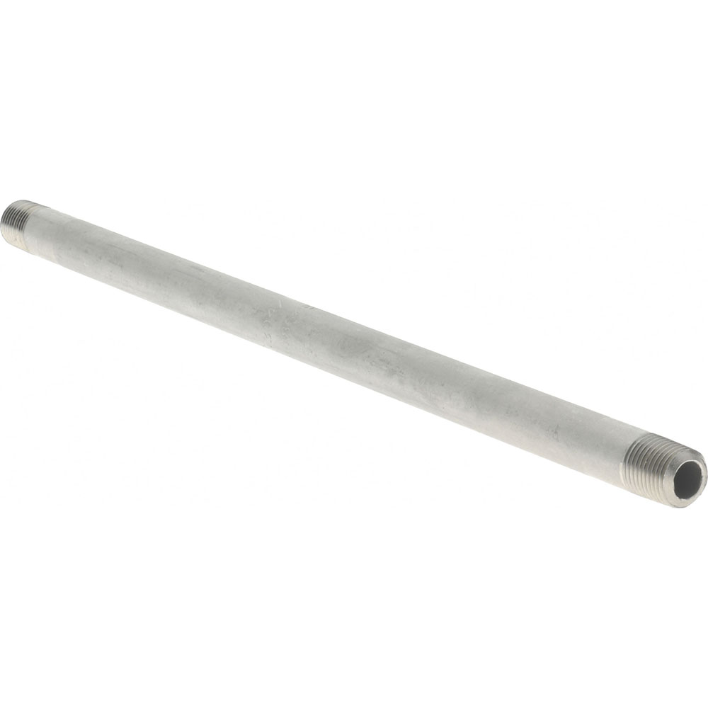 Merit Brass Stainless Steel Pipe Nipple: 1/8" Pipe, Grade 304 & 304L - 4002-800