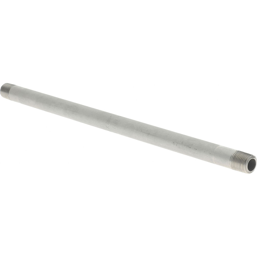 Merit Brass Stainless Steel Pipe Nipple: 1/8" Pipe, Grade 304 & 304L - 4002-800