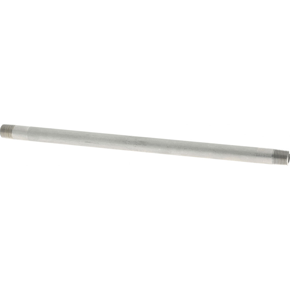 Merit Brass Stainless Steel Pipe Nipple: 1/8" Pipe, Grade 304 & 304L - 4002-800
