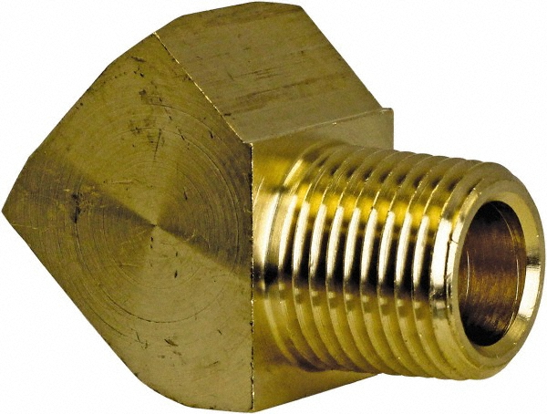 CerroBrass Industrial Pipe 45 ° Street Elbow: 3/8" Female Thread, 3/8" Male Thread, MNPT x FNPT - 28232