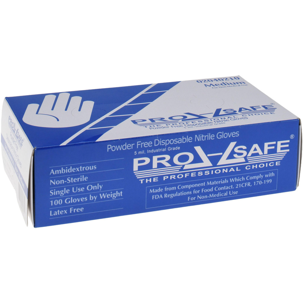 PRO-SAFE Disposable Glove: Size Medium, 5.0 mil, Nitrile, General Purpose Grade, Powder-Free - D5000M