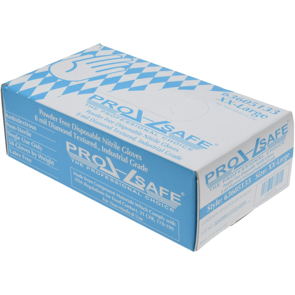 PRO-SAFE Disposable Glove: Size Medium, 5.0 mil, Nitrile, General Purpose Grade, Powder-Free - D5000M