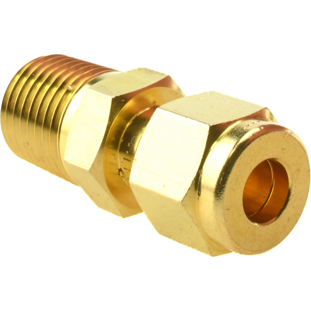 Parker Compression Tube Connector: 3/8" Tube OD, Compression x MNPT - 6-2 FBZ-B