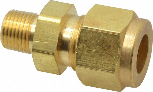 Parker Compression Tube Connector: 3/8" Tube OD, Compression x MNPT - 6-2 FBZ-B