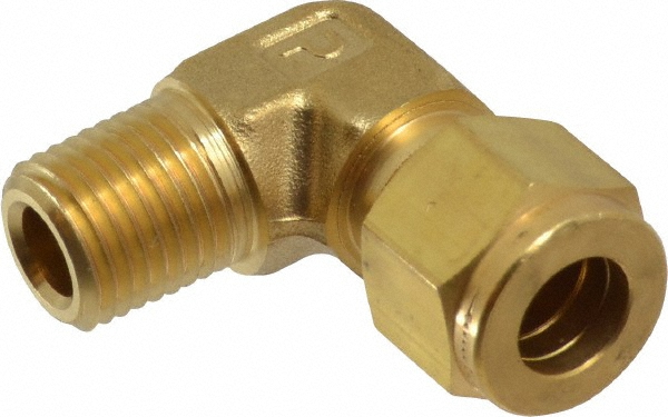 Parker Compression Tube Connector: 3/8" Tube OD, Compression x MNPT - 6-2 FBZ-B