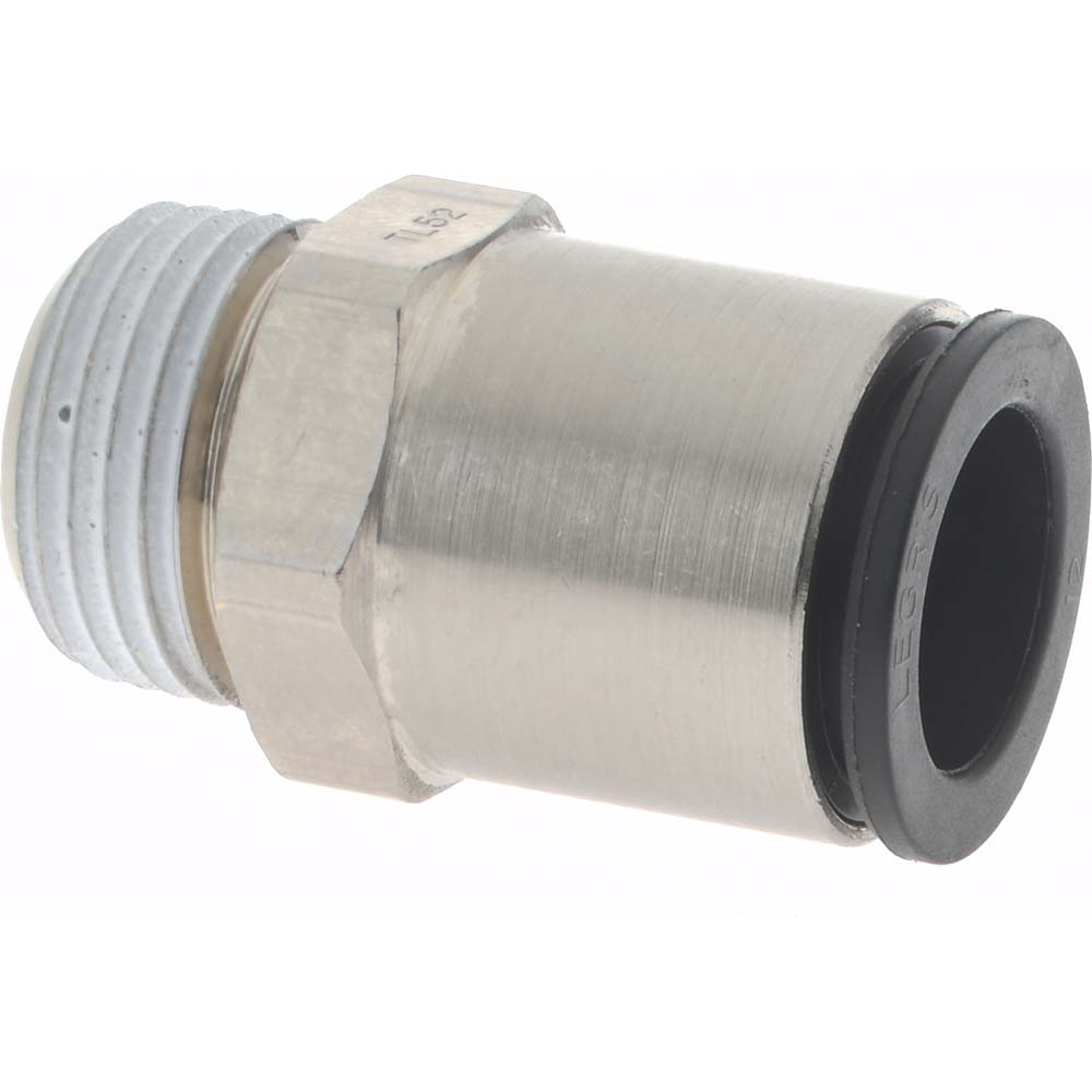 SMC PNEUMATICS Push-to-Connect Push-to-Connect Fitting: Connector, BSPT, 12.00 mm OD - KQ2H12-03AS