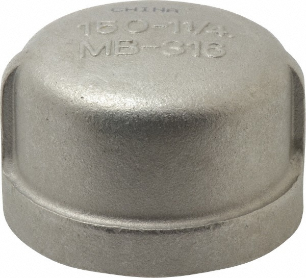 Merit Brass Pipe End Cap: 1-1/4", 316 Stainless Steel - K616-20