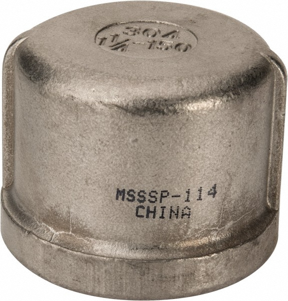Merit Brass Pipe End Cap: 1-1/4", 316 Stainless Steel - K616-20