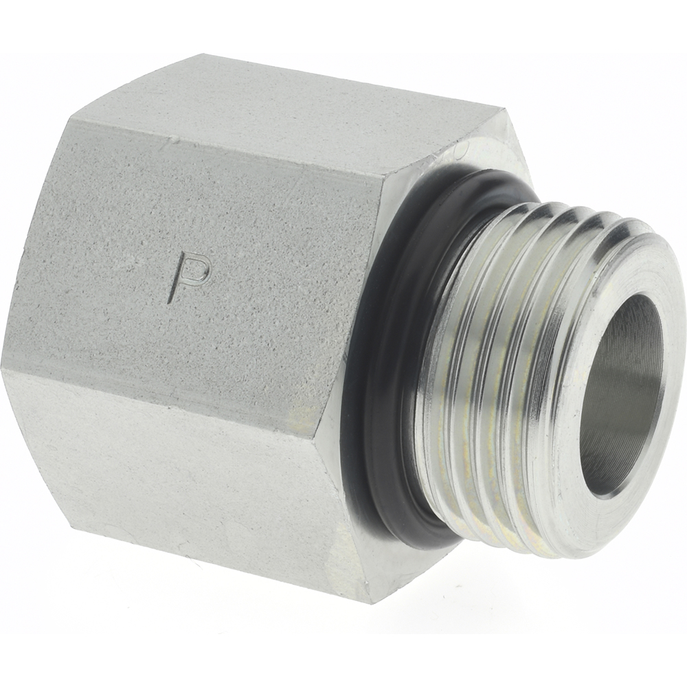 Parker Industrial Pipe Adapter: 3/4" Female Thread, 1-1/16-12 Male Thread, Male Straight Thread O-Ring x Female NPTF - 12-3/4 F5OG-S