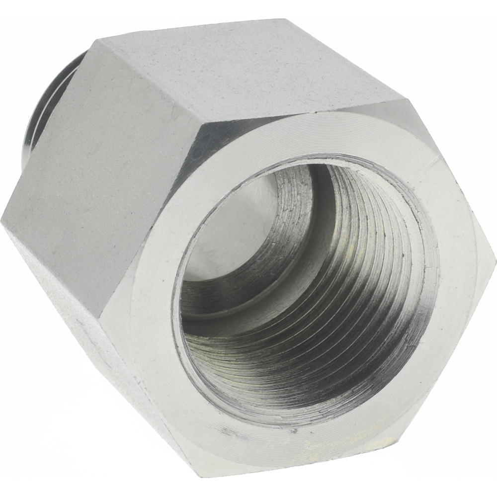 Parker Industrial Pipe Adapter: 3/4" Female Thread, 1-1/16-12 Male Thread, Male Straight Thread O-Ring x Female NPTF - 12-3/4 F5OG-S