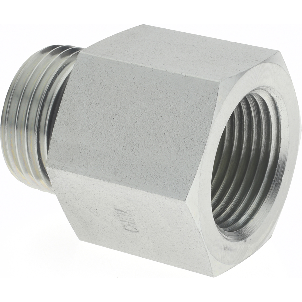 Parker Industrial Pipe Adapter: 3/4" Female Thread, 1-1/16-12 Male Thread, Male Straight Thread O-Ring x Female NPTF - 12-3/4 F5OG-S