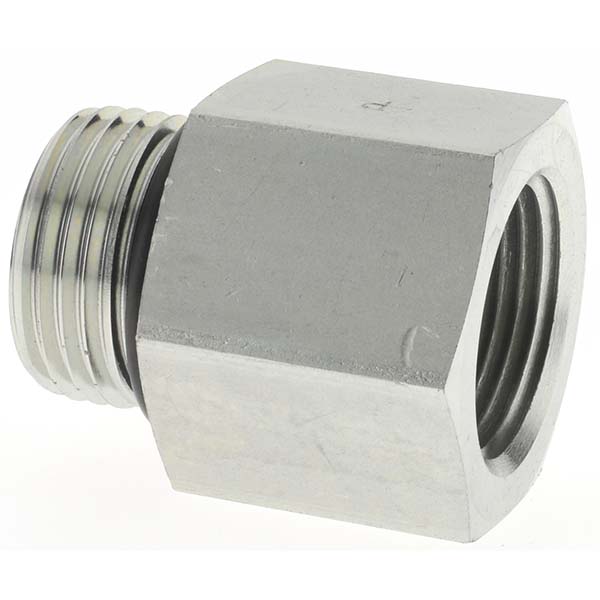 Parker Industrial Pipe Adapter: 3/4" Female Thread, 1-1/16-12 Male Thread, Male Straight Thread O-Ring x Female NPTF - 12-3/4 F5OG-S