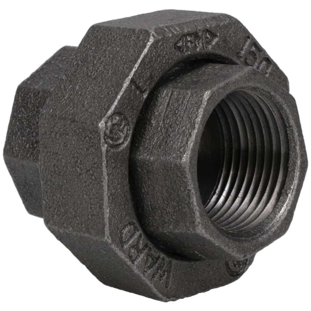 Anvil Black Pipe Fittings: Union, 1", Threaded, Malleable Iron - 0312822125