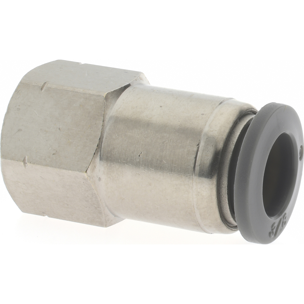 Norgren Push-to-Connect Tube x FNPT x Tube x Female Fitting: Bulkhead, NPT, 1/4" OD - 95457001M