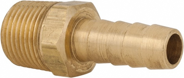 CerroBrass Barbed Push-On Hose Female Connector: 5/8" UNF, Brass, 3/8" Barb - 30252