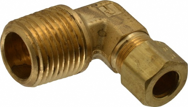 Parker Compression Tube Male Elbow: 3/8-18, 3/8" Tube OD, Compression x MNPTF - 169C-6-6