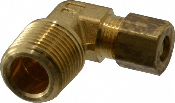 Parker Compression Tube Male Elbow: 3/8-18, 3/8" Tube OD, Compression x MNPTF - 169C-6-6