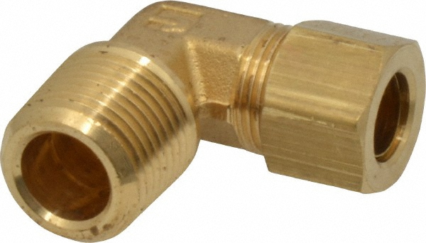 Parker Compression Tube Male Elbow: 3/8-18, 3/8" Tube OD, Compression x MNPTF - 169C-6-6