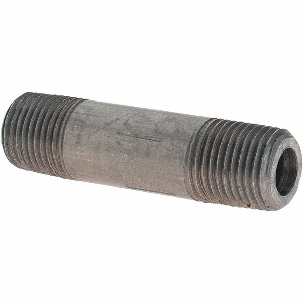 Anvil Black Pipe Nipple: 1/8" Dia x 3-1/2" Long, Schedule 80 - 0330501206