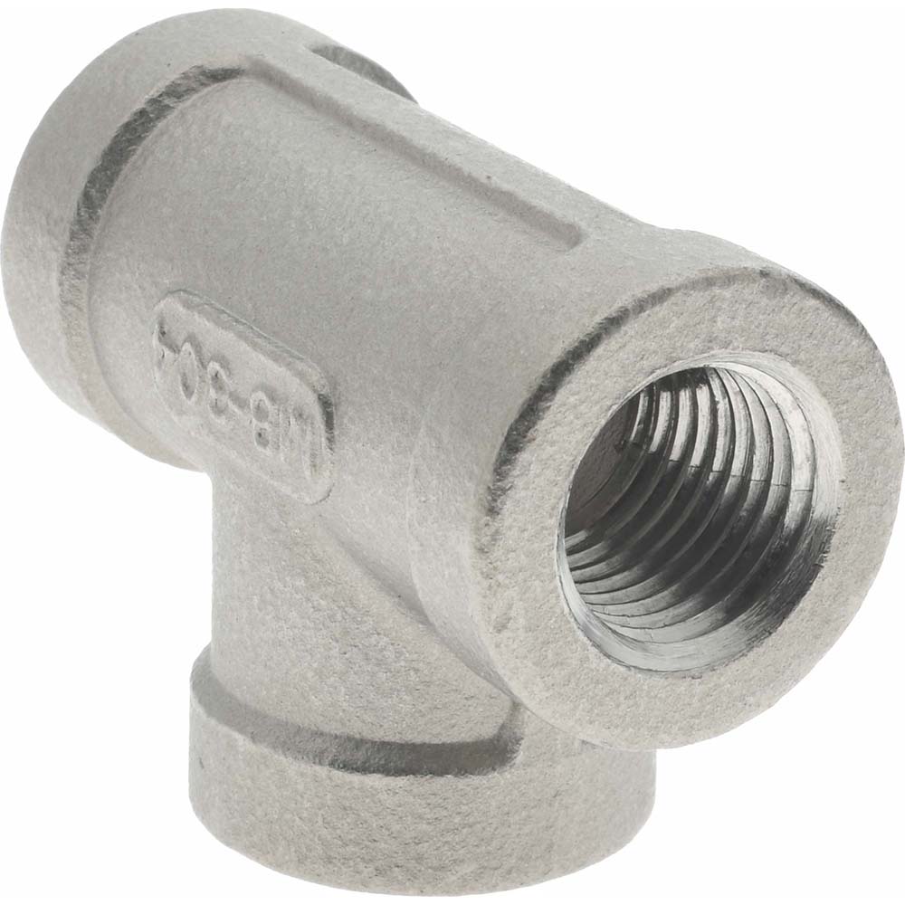 Merit Brass Pipe Tee: 1/4", 304 Stainless Steel - K406-04